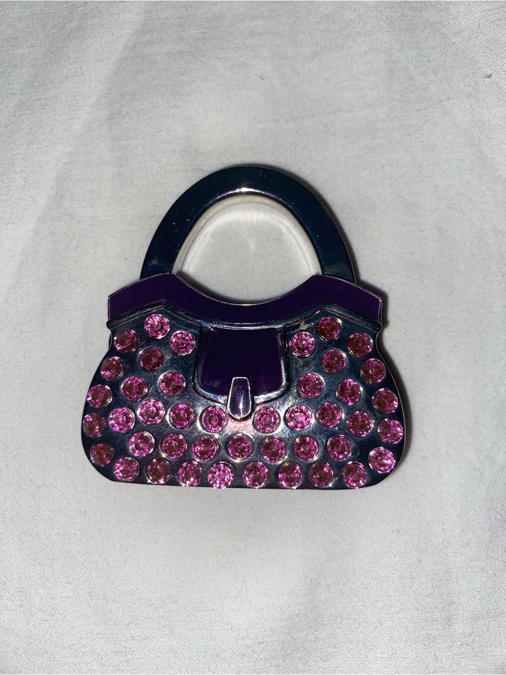 Purple Crystal Accent Mini Bag Magnet- Women's Purse Accessory